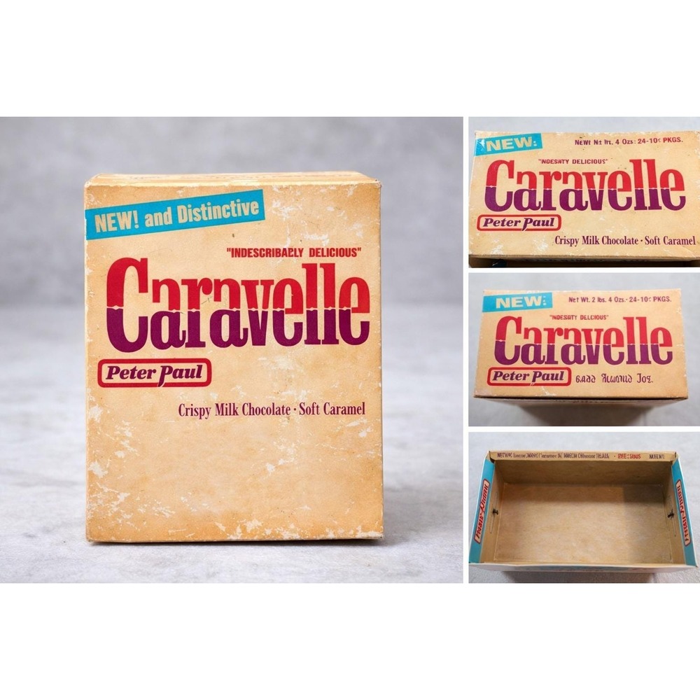 Vintage Peter Paul Caravelle Candy Display Box 1960s 10 Cent Double Bar Empty